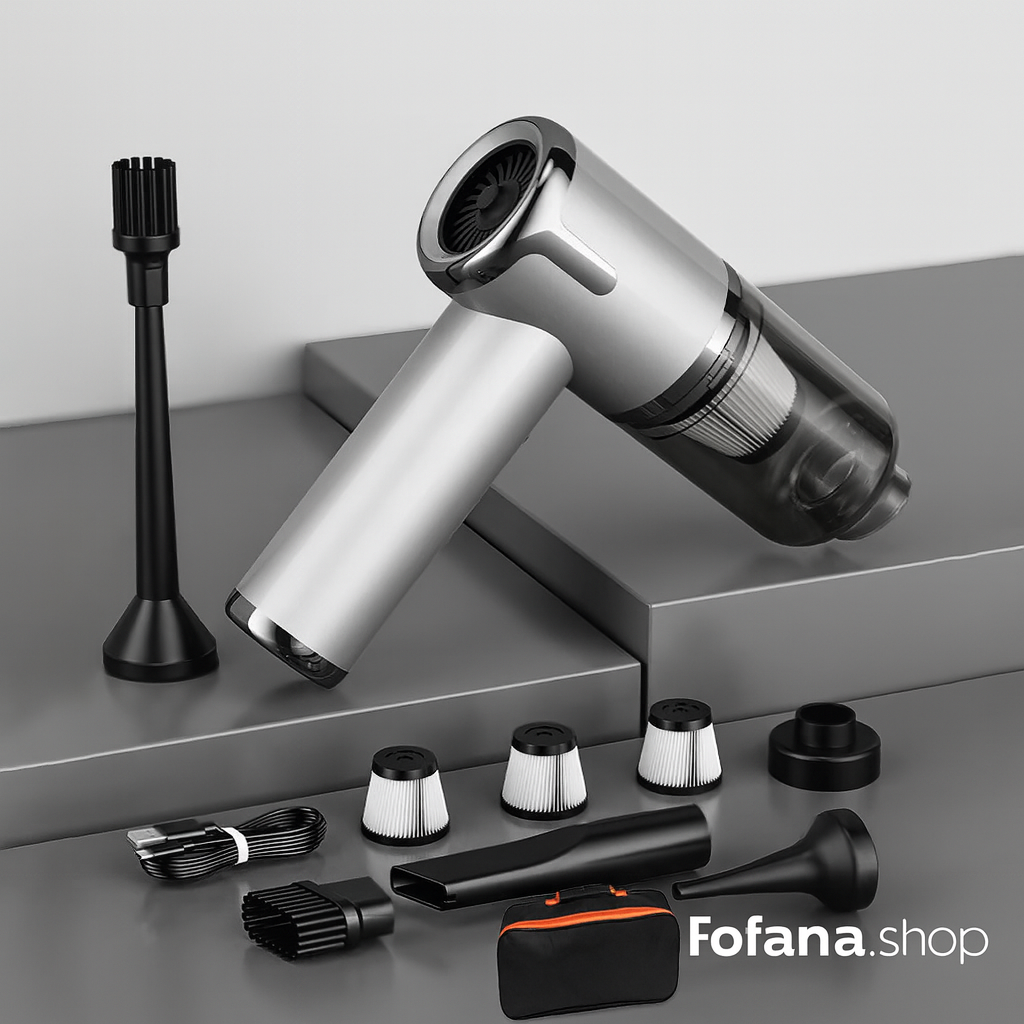 Aspirapolvere Portatile per Auto 120W – Potente, Senza Fili, Ultra-Compatto per Interni Auto e Casa