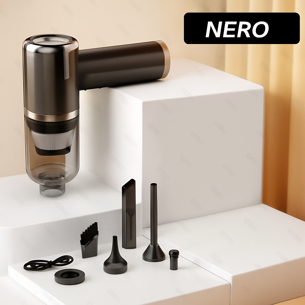 Aspirapolvere Portatile per Auto 120W – Potente, Senza Fili, Ultra-Compatto per Interni Auto e Casa