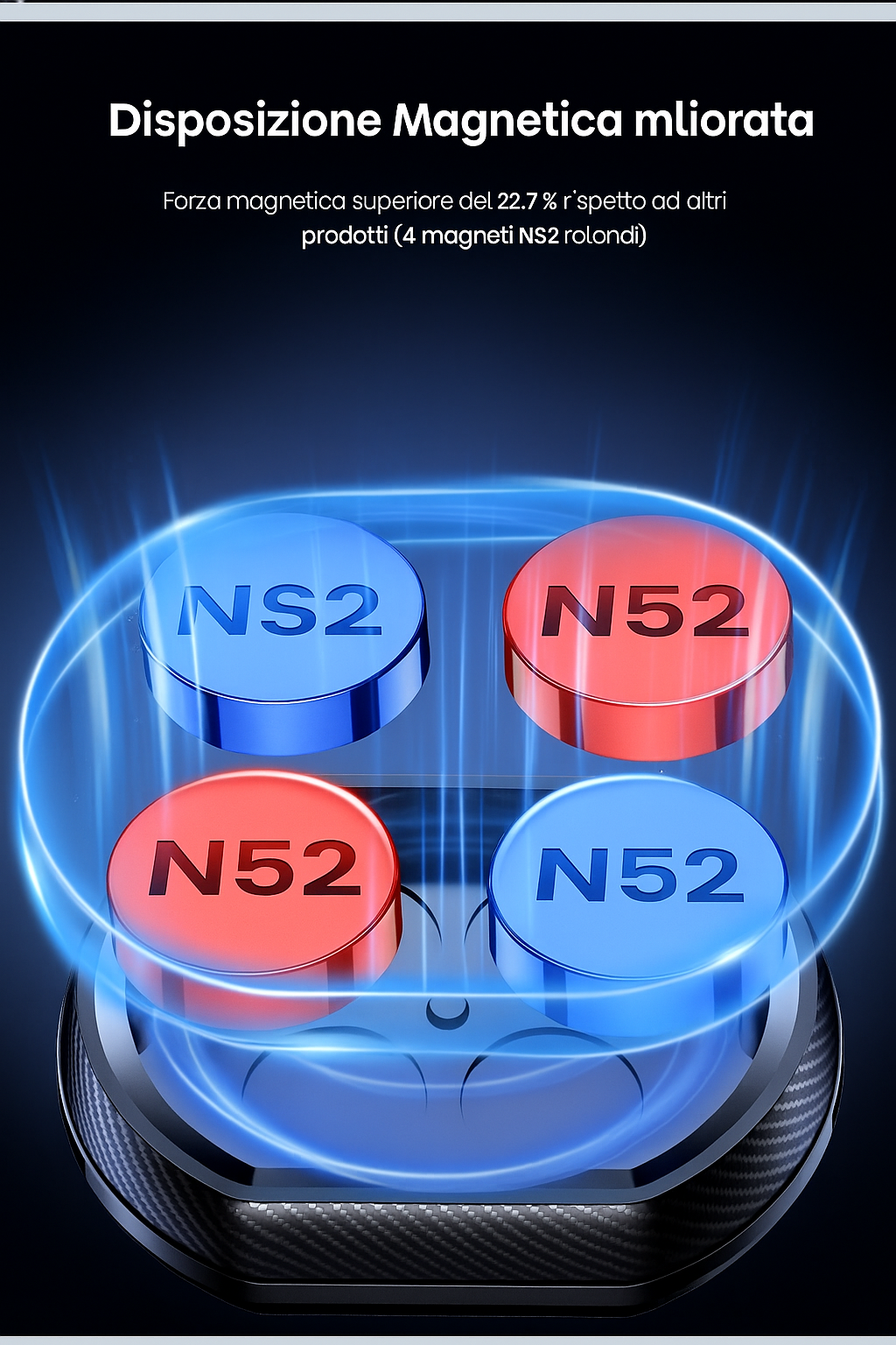 Supporto Magnetico Auto TOPK – Potente N52, Rotazione 360°, per Bocchetta d’Aria, Compatibile con Tutti i Telefoni