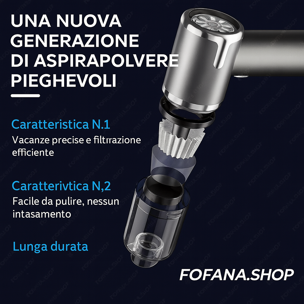 Aspirapolvere Portatile per Auto 120W – Potente, Senza Fili, Ultra-Compatto per Interni Auto e Casa