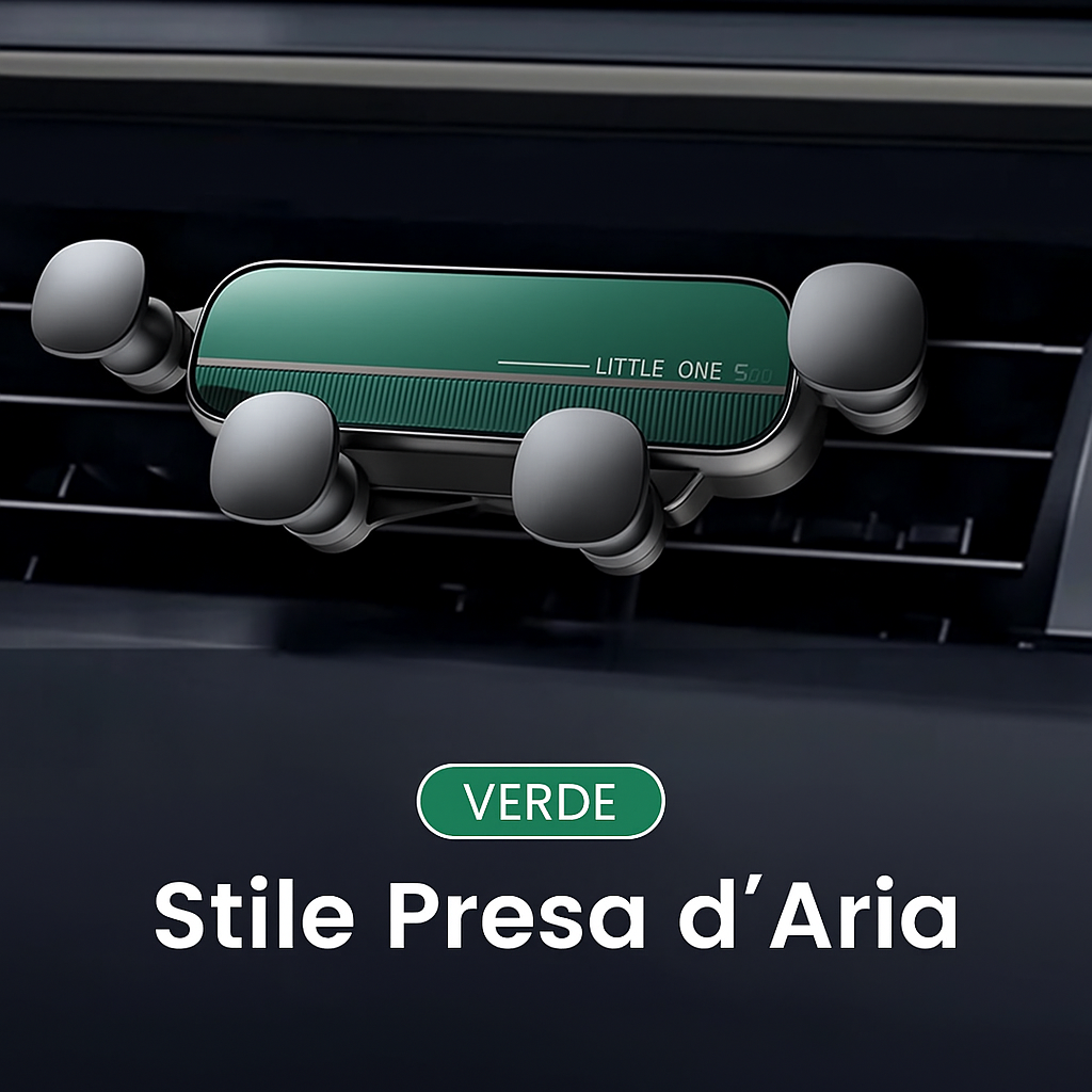 Supporto per Telefono da Auto – Design Compatto, Stile Bocchetta d’Aria, Rotazione 360°, Compatibile con Tutti i Telefoni
