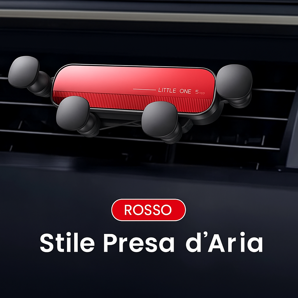 Supporto per Telefono da Auto – Design Compatto, Stile Bocchetta d’Aria, Rotazione 360°, Compatibile con Tutti i Telefoni