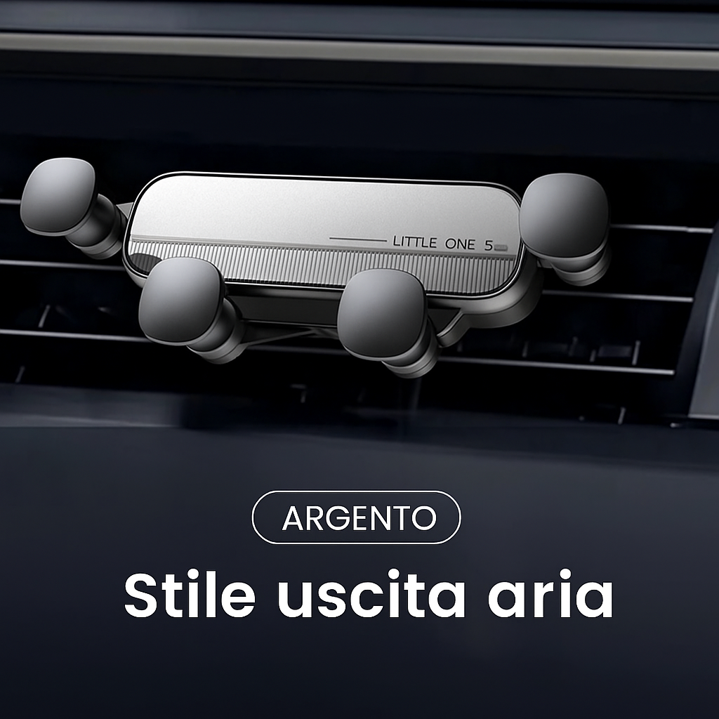Supporto per Telefono da Auto – Design Compatto, Stile Bocchetta d’Aria, Rotazione 360°, Compatibile con Tutti i Telefoni