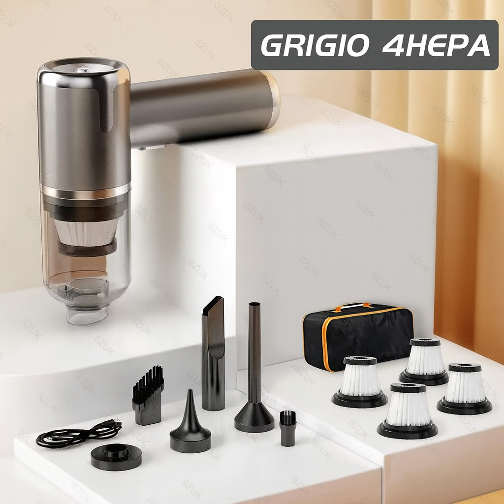 Aspirapolvere Portatile per Auto 120W – Potente, Senza Fili, Ultra-Compatto per Interni Auto e Casa