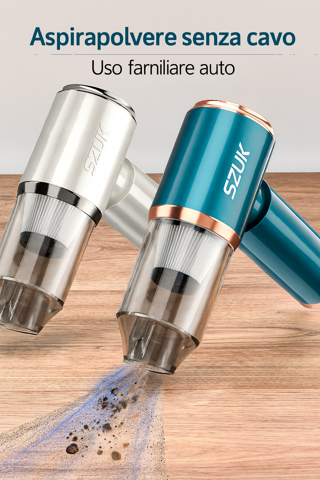 Aspirapolvere Portatile Senza Fili – Potente Aspirazione per Auto, Casa e Tastiera