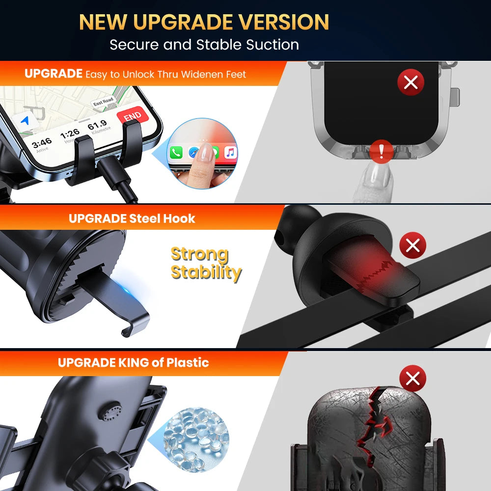 Supporto Telefono Auto TOPK – Rotazione 360°, Installazione a Bocchetta d’Aria