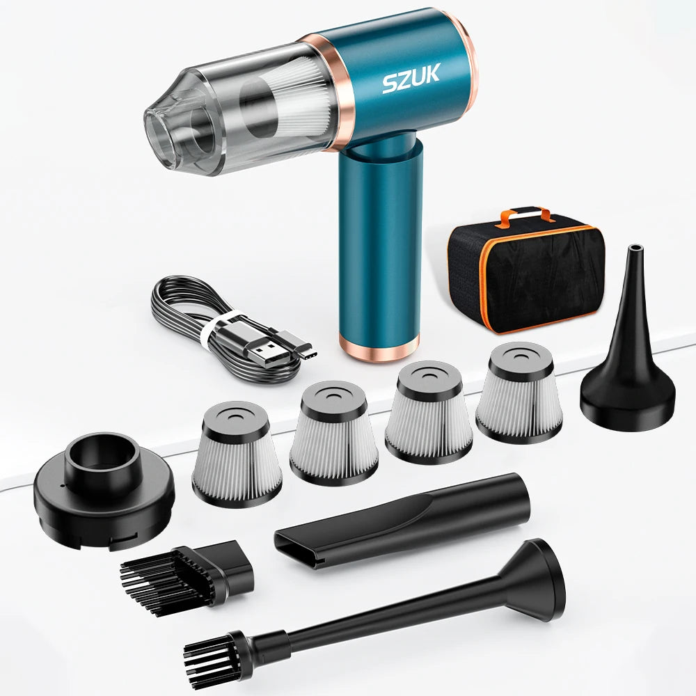 Aspirapolvere Portatile Senza Fili – Potente Aspirazione per Auto, Casa e Tastiera