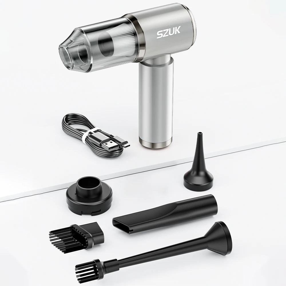 Aspirapolvere Portatile Senza Fili – Potente Aspirazione per Auto, Casa e Tastiera