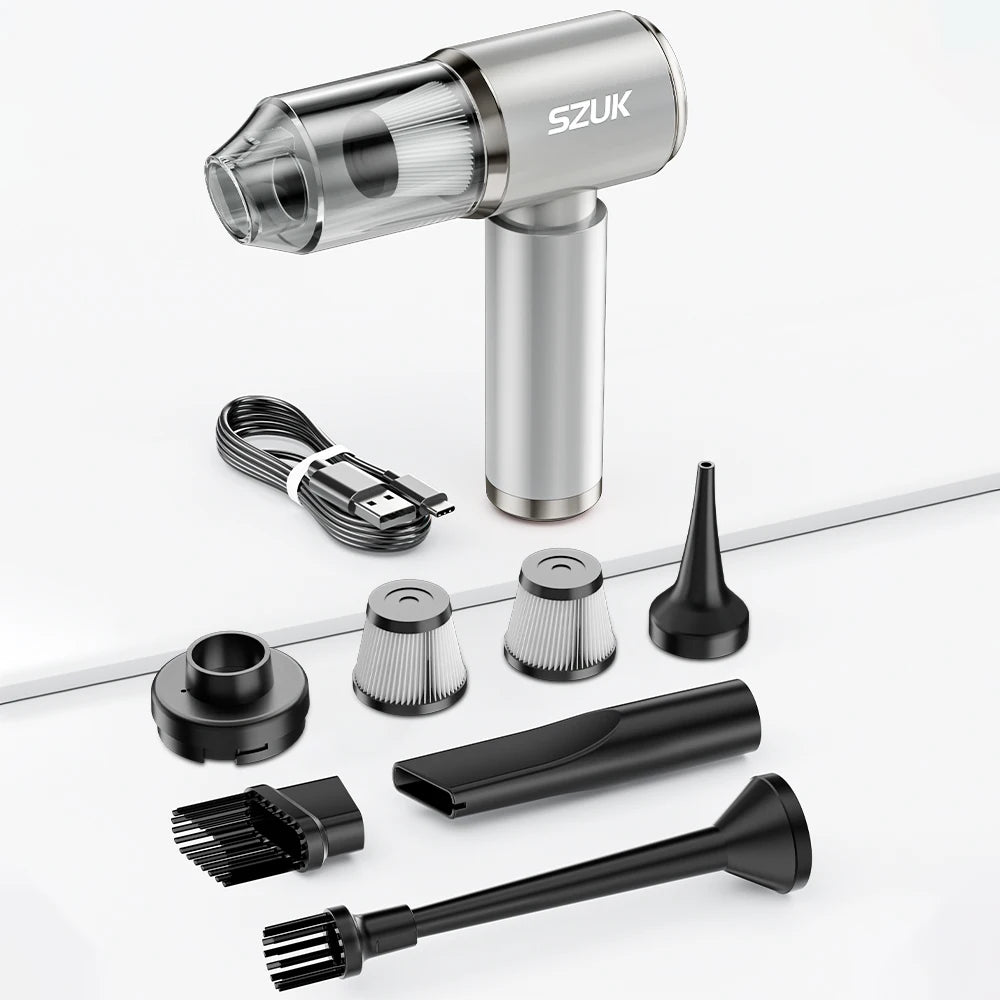 Aspirapolvere Portatile Senza Fili – Potente Aspirazione per Auto, Casa e Tastiera