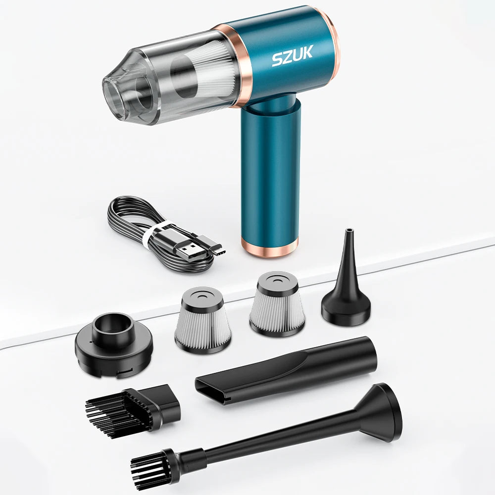 Aspirapolvere Portatile Senza Fili – Potente Aspirazione per Auto, Casa e Tastiera